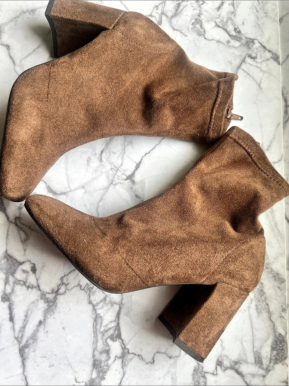 Jeffrey Campbell Suede-Look Heeled Boots in Brown US 5